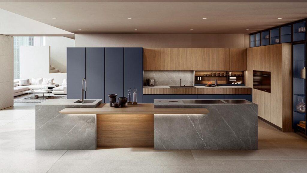 a kitchen with a countertop and a sink